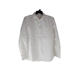 BKE Mens Stretch  Slim Fit   Button Up Shirt White Long Sleeve size Large